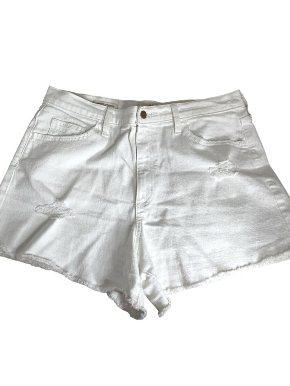 Universal Thread Womens High-Rise Distressed White Denim Shorts Size 14R